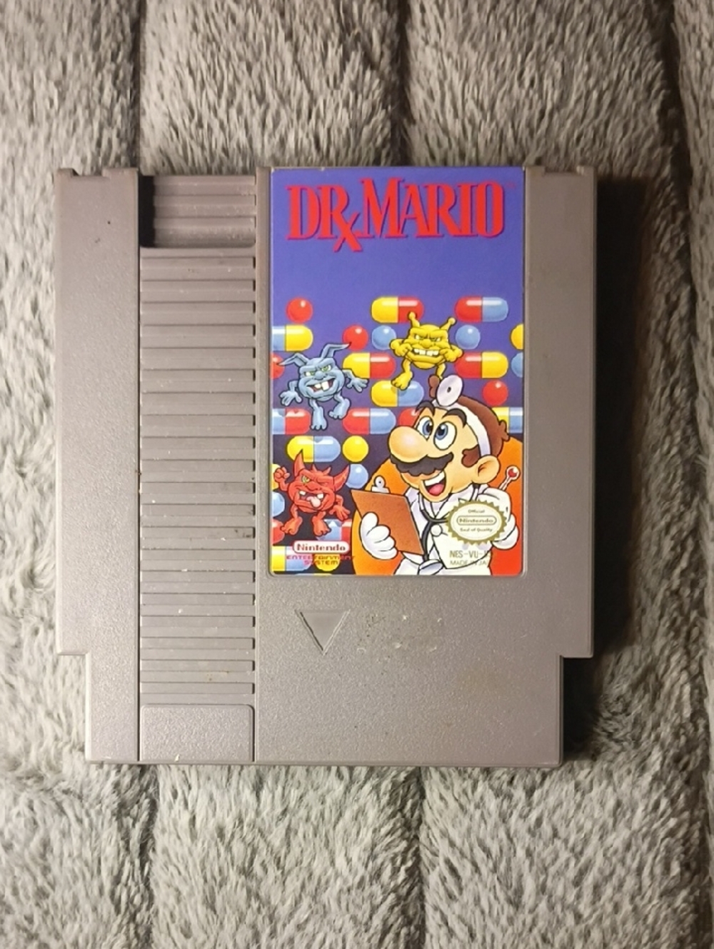 Nintendo Dr. Mario Cartridge with Blue & Red Label
